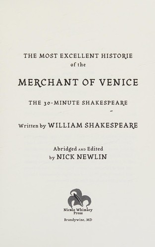 Merchant of Venice (2014, Nicolo Whimsey Press)