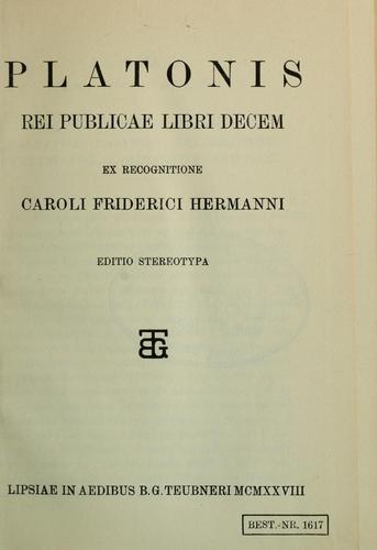 Rei Publicae libri decem (Latin language, 1877, B.G. Teubner)