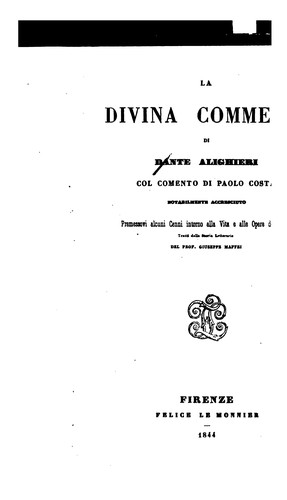 La divina commedia (1844, F. Le Monnier)