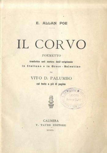 Il Corvo (Paperback, Italian language, 1903, V. Taube Editore)