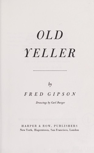 Old Yeller. (1956, Harper)