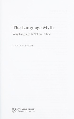 Language Myth (2014, Cambridge University Press)