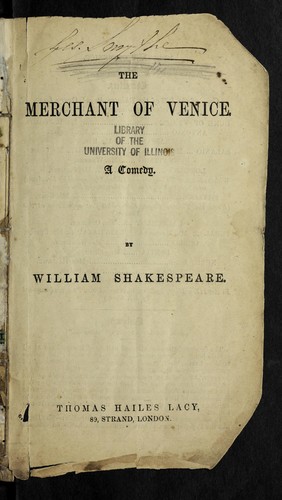 The Merchant of Venice (1850, T.H. Lacy)