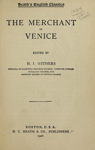 The Merchant of Venice (1906, D.C. Heath)