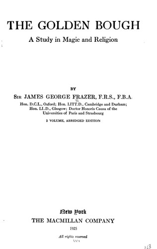 The golden bough (1922, The Macmillan company)