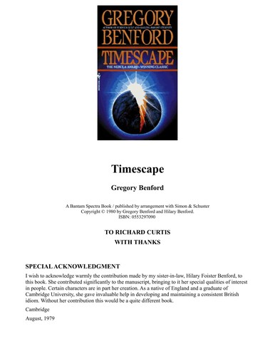 Timescape (1980, Simon and Schuster)