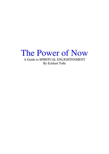 The Power of Now (EBook, 2010, New World Library)