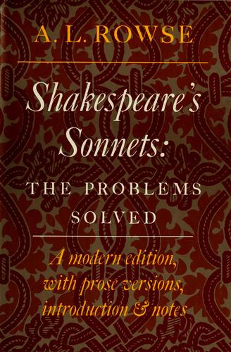 Shakespeare's sonnets (1973, Harper & Row)